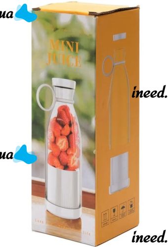 Портативный блендер в бутылке Mini Juicer 350 мл для смузи и сока, беспроводной переносной мини блендер, соковыжималка, измельчитель фруктов Белый