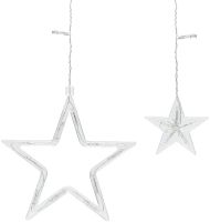 Inner Garland Curtain Stars Star Style Warm White 2.5X1 m 138 LED Diodes WW, LED Garland Curtain 12 Stars for Window 2.5mx1m 220V