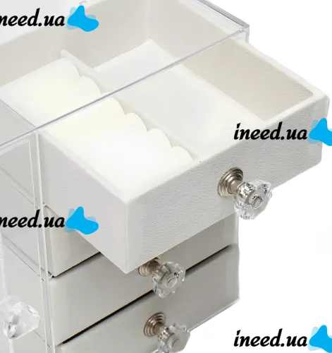 Шкатулка для хранения ювелирных украшений Jewelry Box LD-1033 акриловый органайзер с ящиками на 6 секций для бижутерии и аксессуаров XL-1831