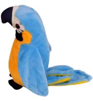 Интерактивный говорящий Попугай Talking Parrot K14802-3 22 см детская мягкая музыкальная игрушка, повторюшка с микрофоном на батарейках Голубая