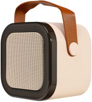 Children's Wireless Karaoke Speaker K12 Bluetooth 2 in 1 LED Portable Speaker with Microphone, RGB Backlight and Battery-powered Wi-Fi Beige