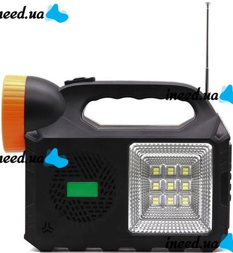 Портативная зарядная солнечная станция Gdlite GD-102 аккумуляторный ручной фонарь с LED лампами система освещения с повербанком радио USB MP3 TF-карт