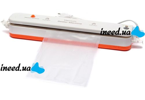 Вакуумный упаковщик пакетов New Vacuum Sealer автоматический вакууматор, бытовой аппарат вакуумайзер для упаковки и хранения еды, продуктов Белый