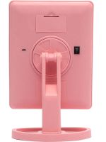Magic MakeUp Mirror: A Cosmetic Touchscreen Makeup Mirror That Rotates 180 Degrees—a Tabletop Mirror on a Stand with 22 LED Lights, USB-Powered, Pink
