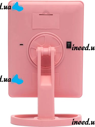 Magic MakeUp Mirror: A Cosmetic Touchscreen Makeup Mirror That Rotates 180 Degrees—a Tabletop Mirror on a Stand with 22 LED Lights, USB-Powered, Pink