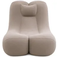 Надувное кресло мешок Inflatable Lounge Chair DL-484 до 115 кг для отдыха, одноместный безкаркасный диван с подголовником 115×96×75 см Бежевый