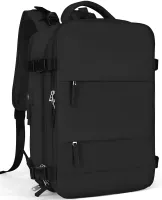 Quentin J3279 Black Airplane Hand Luggage Backpack for Laptop 15.6" Travel Bag with USB Port Wizz Air Ryanair for Airplane