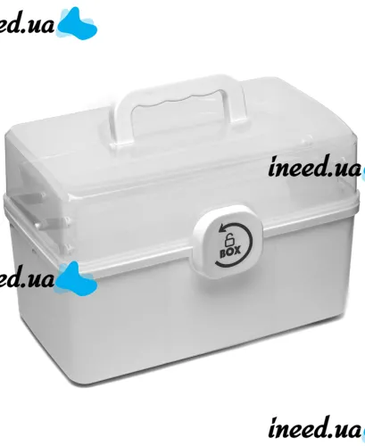 MVM PC-16 28x15x14 cm M plastic storage organizer, home medicine cabinet with sliding shelves 3067-2 White