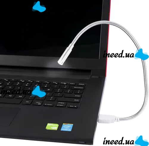Гибка лампа USB LED Light 35 см для подсветки клавиатуры ноутбука , портативная металлическая подсветка на гибкой ножке для повербанка