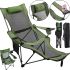 Folding chair chaise longue Lesko SW233 Green up to 150 kg with a cup holder for camping 170x62 cm, Folding sunbed cot for cottages in a Green cover