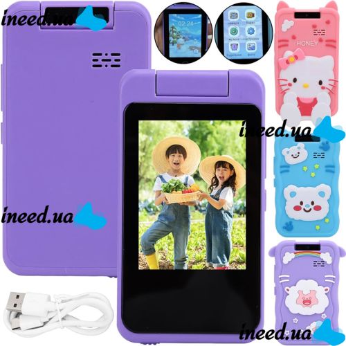 Интерактивный смартфон Children Mobile Phones AZ-1156 аккумуляторный детский телефон с играми, сенсорным экраном и камерой для фото и видео от USB