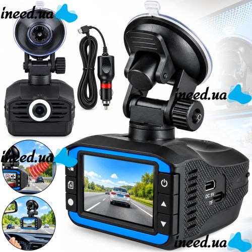 Автомобильный видеорегистратор DVR VG3 с антирадаром 2 в 1 авторегистратор 1080P с детектором радара угол обзора 140 градусов на присоске в машину