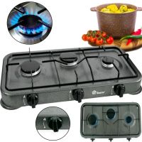 Domotec MS-6603 Table gas burner for 3 burners Portable three-burner gas stove Table cooking surface for bottled gas