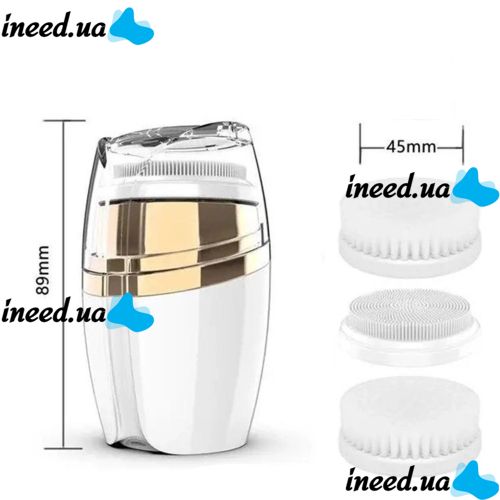Аккумуляторная массажная щетка 3 в 1 Sonic Facial Cleansing Drush With LT-606 для лица с насадками, Профессиональная электрическая щетка для умывания