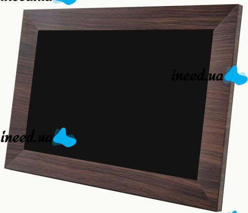 Цифровая акриловая фоторамка Photo Frame Frameo 10.1" 16 ГБ с Wi-Fi сенсорным IPS экраном умная электронная рамка для фото видео с часами Коричневая