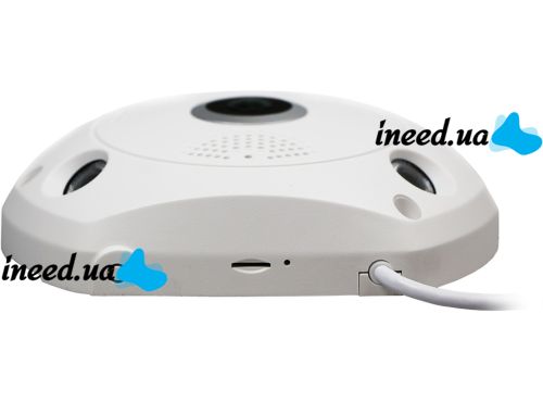 Потолочная IP камера видеонаблюдения VR Camera V300 360° беспроводная панорамная видеокамера на потолок с ИК подсветкой и микрофоном Wi-Fi VRCam