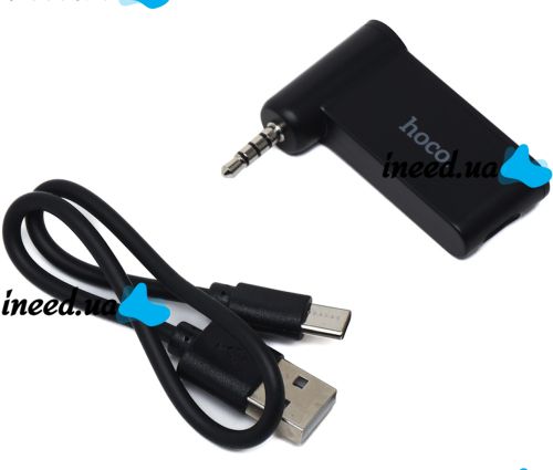 Автомобильный Bluetooth адаптер Hoco E58 140 mAh беспроводной трансмиттер для магнитолы, авто FM ресивер, модулятор в машину с блютуз AUX 3.5 мм