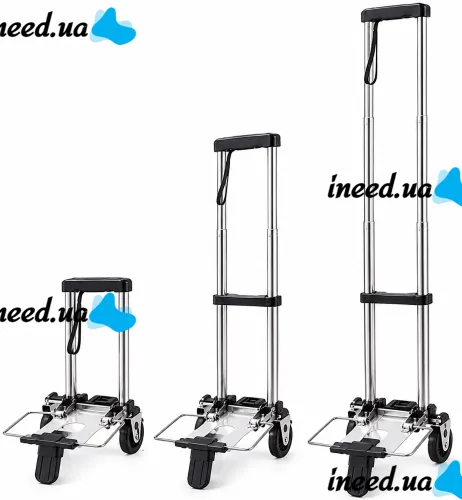 Складная мини тележка кравчучка Porter Trolley CT-25 до 25 кг двухколесная раскладная тачка с телескопической ручкой для покупок 97х24х17.5 см