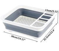 Складная кухонная сушилка для посуды Kitchen Craft Joseph Extend BN-090 раскладная, силиконовая сушка для тарелок и кухонных приборов, поддон