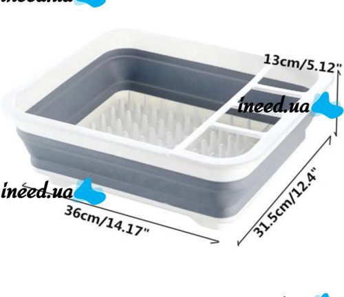 Складная кухонная сушилка для посуды Kitchen Craft Joseph Extend BN-090 раскладная, силиконовая сушка для тарелок и кухонных приборов, поддон