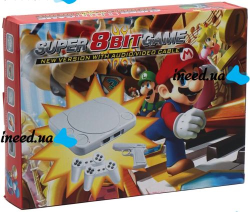 Ретро приставка под видом Ps1 Super 8Bit Game TY-368 16 игр, игровая консоль 8 бит с двумя джойстиками и пистолетом для телевизора LH-999