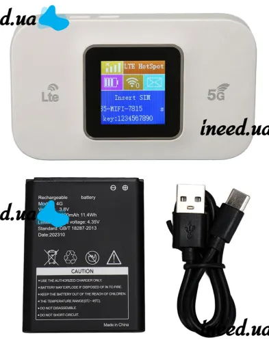 Портативный роутер модем с экраном Wireless Mobile Wi-Fi Pro MF68E 4G/5G аккумуляторный вай фай маршрутизатор со слотом сим карты и съемной батареей