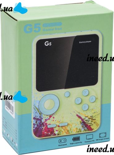 Портативная игровая мини консоль с джойстиком Game Player G5 на 500 встроенных игр, карманная ретро приставка к телевизору AV Micro USB Розовая