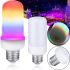 Светодиодная декоративная лампочка LED Flame Light E27 9W с RGB эффектом пламени в форме кукурузы в патрон Цветная лампа 2200K с имитацией огня