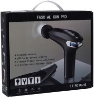 Ручний масажний пістолет Fascial Gun Pro HB-005 Black 4 насадки, бездротовий перкусійний вібромасажер для всього тіла на акумуляторі Чорний
