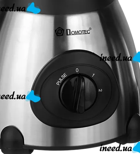 Кухонный блендер с чашей Domotec MS-6608 на 1.5л 1000W стационарный измельчитель с ножами для льда на 2 скорости от сети Серебристый