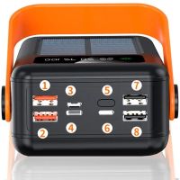 Портативное зарядное устройство Power Bank Voltronic YM635DX 30000mAh с солнечной панелью и фонариком Solar Внешний аккумулятор повербанк для зарядки