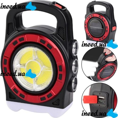 Переносной кемпинговый фонарь Hurry Bolt HB-6678 20W с солнечной панелью и функцией павербанка, Аккумуляторный LED прожектор лампа с Powerbank