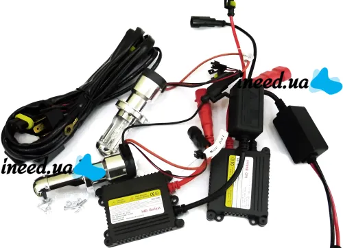 Комплект ксенона Bosch H3 HID 6000K 35W 12V с блоками розжига и лампами, набор ксеноновых ламп для фар в авто Холодный белый 