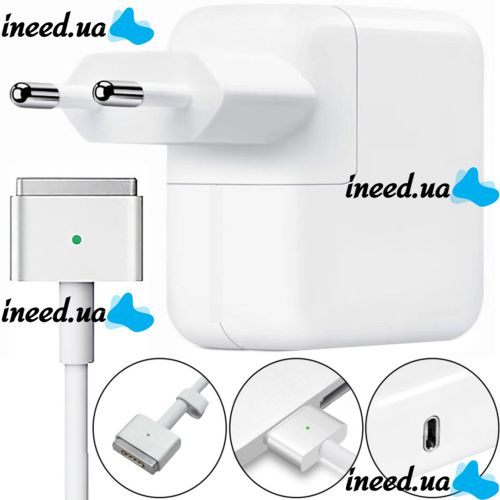 Блок питания для ноутбука Macbook MagSafe2 45W T PIN, Зарядное устройство для ноутбуков Apple Макбук Аир 45Вт зарядка USB-C с т-образным разъемом