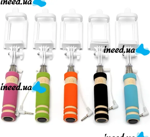 Мини монопод штатив для селфи Mini Monopod Z07-5 E портативная селфи палка 50 см селфи-монопод с кнопкой и кабелем для Android и IOS от AUX