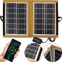 Складная солнечная панель батарея Solar Panel CCLamp CL-670 7W с USB выходом для зарядки телефона, Портативная зарядная станция трансформер от солнца
