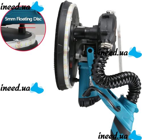 Шлифовальная машина с удлинителем Makita DSL800ZU 215мм с пылесборником для стен и потолков, Шлифмашина жираф с пылесосом и подсветкой от сети