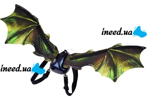 Детские подвижные крылья Динозавра Dinosaur Wings 2 электрические карнавальные крылья на ремешках с подсветкой музыкой и эффектом порхания 85 см