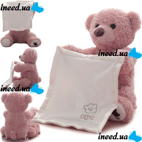 Мягкая детская игрушка Peekaboo Bear плюшевый мишка 33 см музыкальный интерактивный играющий в прятки говорящий медведь от 6 месяцев Пикабу Розовый