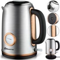 Электрический чайник Domotec MS-7849 на 1.7л настольный дисковый электрочайник Домотек 2200W с термометром и автоматическим отключением от сети