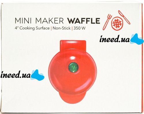 Электрическая мини-вафельница Mini Maker Waffle MAG-686 10.5 см вафельница для венских и бельгийских вафель XL-287 с антипригарным покрытием 350W Красная