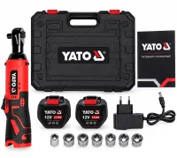 Аккумуляторный угловой гайковерт трещотка YATO YT-82902 12V бесщеточный электроинструмент на 2 аккумулятора для откручивания и закручивания болтов