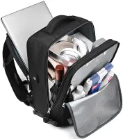Quentin J3279 Black Airplane Hand Luggage Backpack for Laptop 15.6" Travel Bag with USB Port Wizz Air Ryanair for Airplane