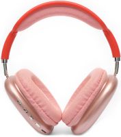 Накладные беспроводные наушники Bluetooth Macaron P9 Max с Aux полноразмерные блютуз стереонаушники со слотом карты памяти MicroSD, TF Card Красные