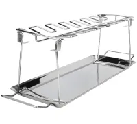 Подставка для приготовления куриных ножек A-Plus Barbecude KF-0982 универсальная стойка с поддоном для духовки и гриля, решетка из нержавеющей стали