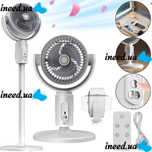 Floor standing cordless fan Circulation Fan F1 tabletop air cooler with remote control, timer and height adjustment 5 modes from USB