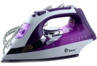  Domotec MS-2201 Electric Steam Iron with 2200W Water Tank Ceramic Sole with Steam and Dry Ironing Mode for Clothes Purple