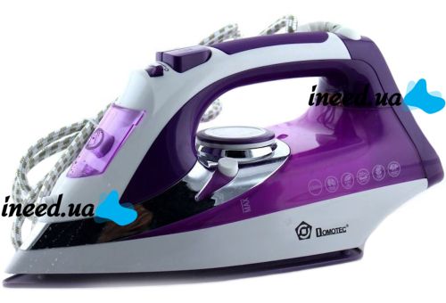  Domotec MS-2201 Electric Steam Iron with 2200W Water Tank Ceramic Sole with Steam and Dry Ironing Mode for Clothes Purple