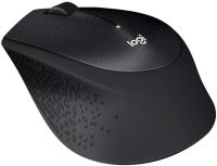 Беспроводная оптическая мышь Logitech M330 Silent Plus Black игровая геймерская мышка на батарейке для ПК компьютера и ноутбука 2.4GHZ USB Черная