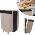 Folding Hinged Trash Can Container on the Door Foltable Trash Bin Can in the Kitchen or Bathroom, Folding Bucket Trash Can on the Door Brown